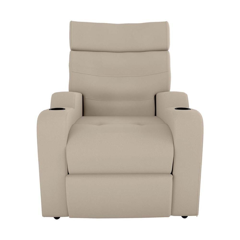 Poltrona Reclinável Do Papaicom Porta Copos Porta Controle Toro Cappucino Matrix Veludo Capuccino - 4