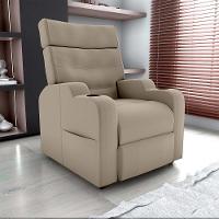 Poltrona Reclinável Do Papaicom Porta Copos Porta Controle Toro Cappucino Matrix Veludo Capuccino - 6