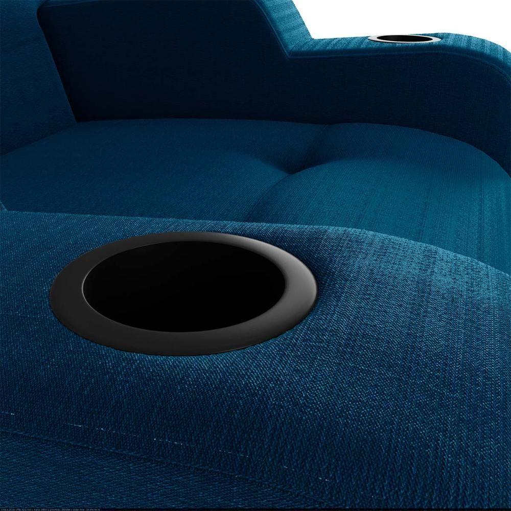 Poltrona Reclinável Do Papaicom Porta Copos Porta Controle Toro Petroleo Matrix Veludo Turkey Petróleo - 5