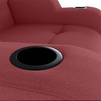 Poltrona Reclinável Do Papaicom Porta Copos Porta Controle Toro Vermelho Matrix Veludo Vermelho - 5