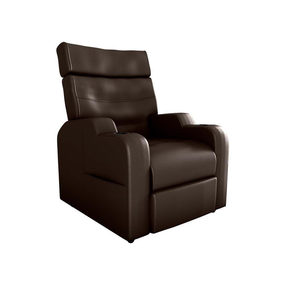 Poltrona Reclinável Do Papaicom Porta Copos Porta Controle Toro Sintetico Marrom Matrix Sintetico Marrom - 1