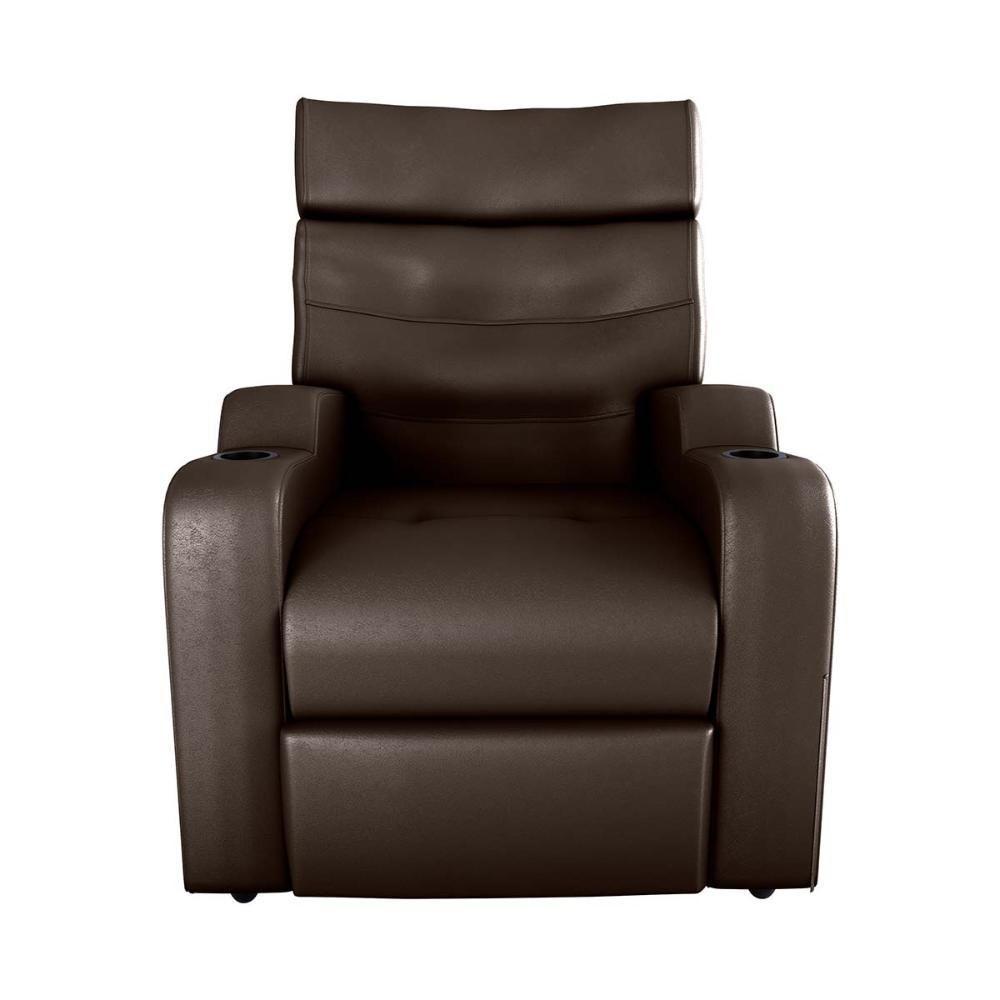 Poltrona Reclinável Do Papaicom Porta Copos Porta Controle Toro Sintetico Marrom Matrix Sintetico Marrom - 4