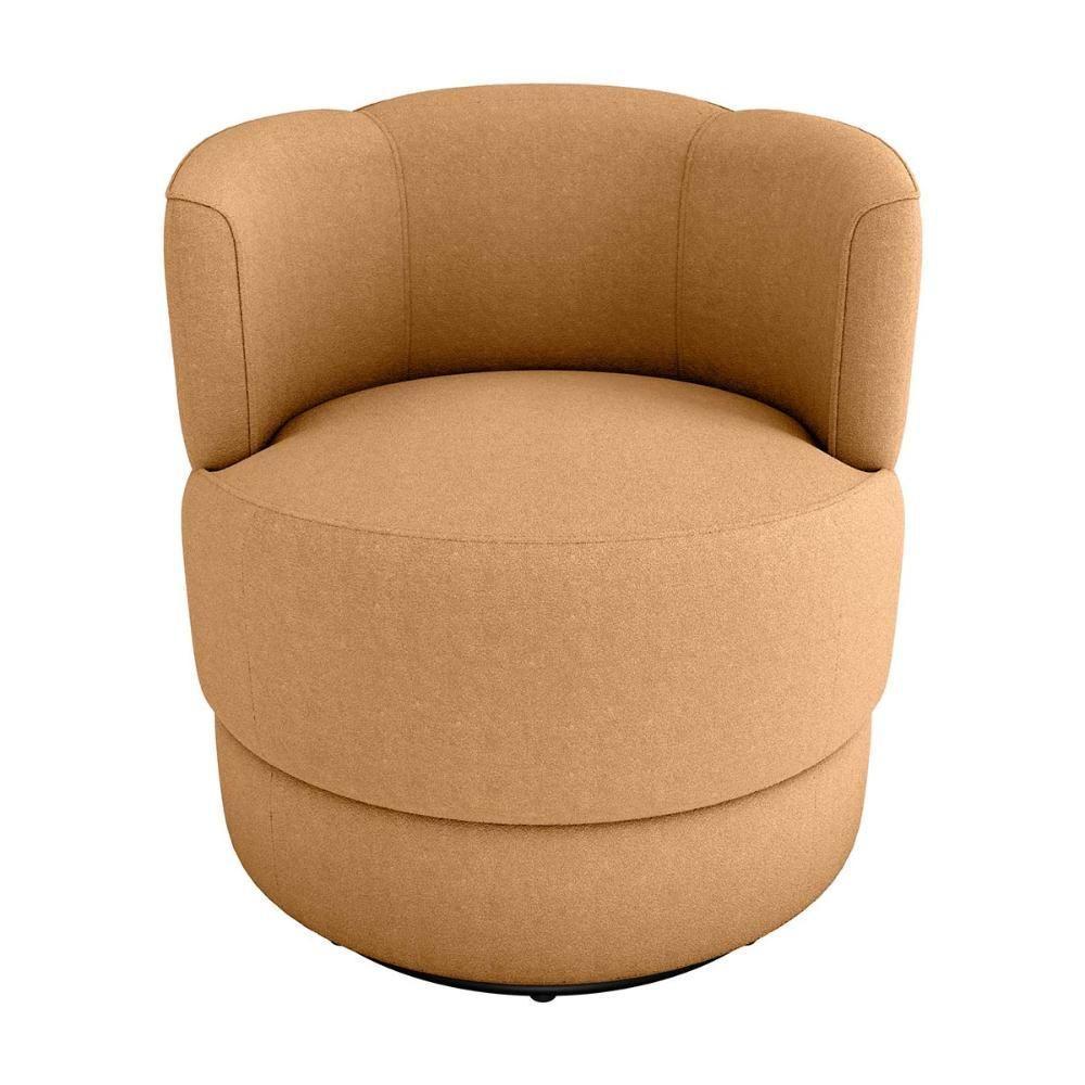 Poltrona Decorativa Giratória Base De Ferro Marselha Boucle Mostarda Matrix Boucle Mostarda - 2