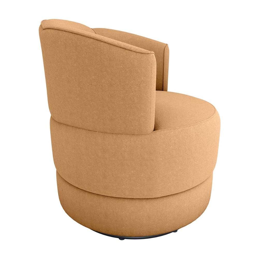 Poltrona Decorativa Giratória Base De Ferro Marselha Boucle Mostarda Matrix Boucle Mostarda - 3
