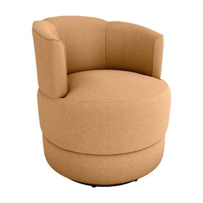 Poltrona Decorativa Giratória Base De Ferro Marselha Boucle Mostarda Matrix Boucle Mostarda