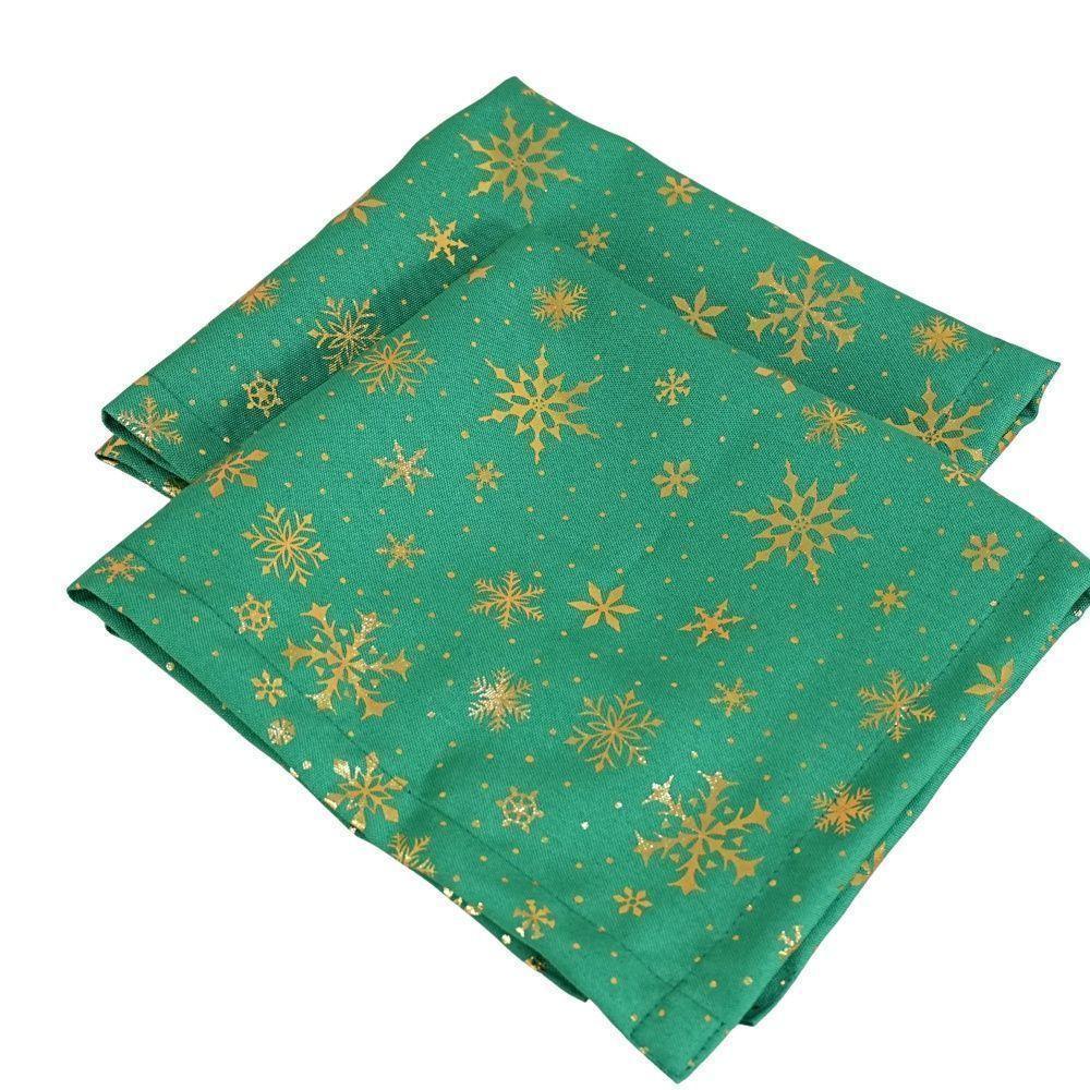 Kit 6 Guardanapos Lumine Natal 42cm X 42cm 100% Poliéster Tecido Oxford - Verde - 1
