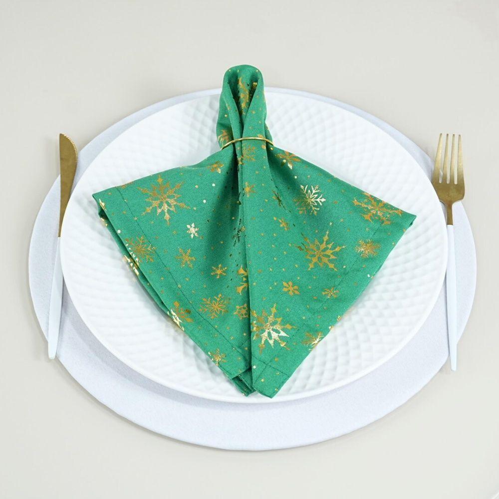Kit 6 Guardanapos Lumine Natal 42cm X 42cm 100% Poliéster Tecido Oxford - Verde - 3