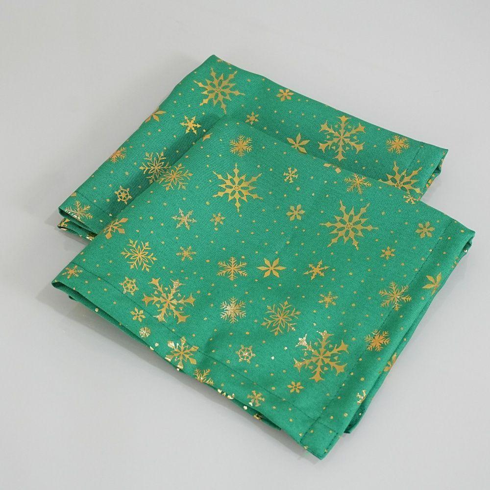 Kit 6 Guardanapos Lumine Natal 42cm X 42cm 100% Poliéster Tecido Oxford - Verde - 5