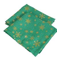 Kit 6 Guardanapos Lumine Natal 42cm X 42cm 100% Poliéster Tecido Oxford - Verde - 1