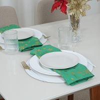 Kit 6 Guardanapos Lumine Natal 42cm X 42cm 100% Poliéster Tecido Oxford - Verde - 2