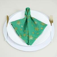 Kit 6 Guardanapos Lumine Natal 42cm X 42cm 100% Poliéster Tecido Oxford - Verde - 3