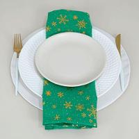 Kit 6 Guardanapos Lumine Natal 42cm X 42cm 100% Poliéster Tecido Oxford - Verde