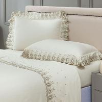 Cobre Leito + Jogo De Cama 7 Peças King Percal 200 Fios Mistral 100% Algodão - Palha - 3