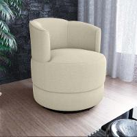 Poltrona Decorativa Giratória Base De Ferro Marselha Boucle Bege Matrix Boucle Bege - 4