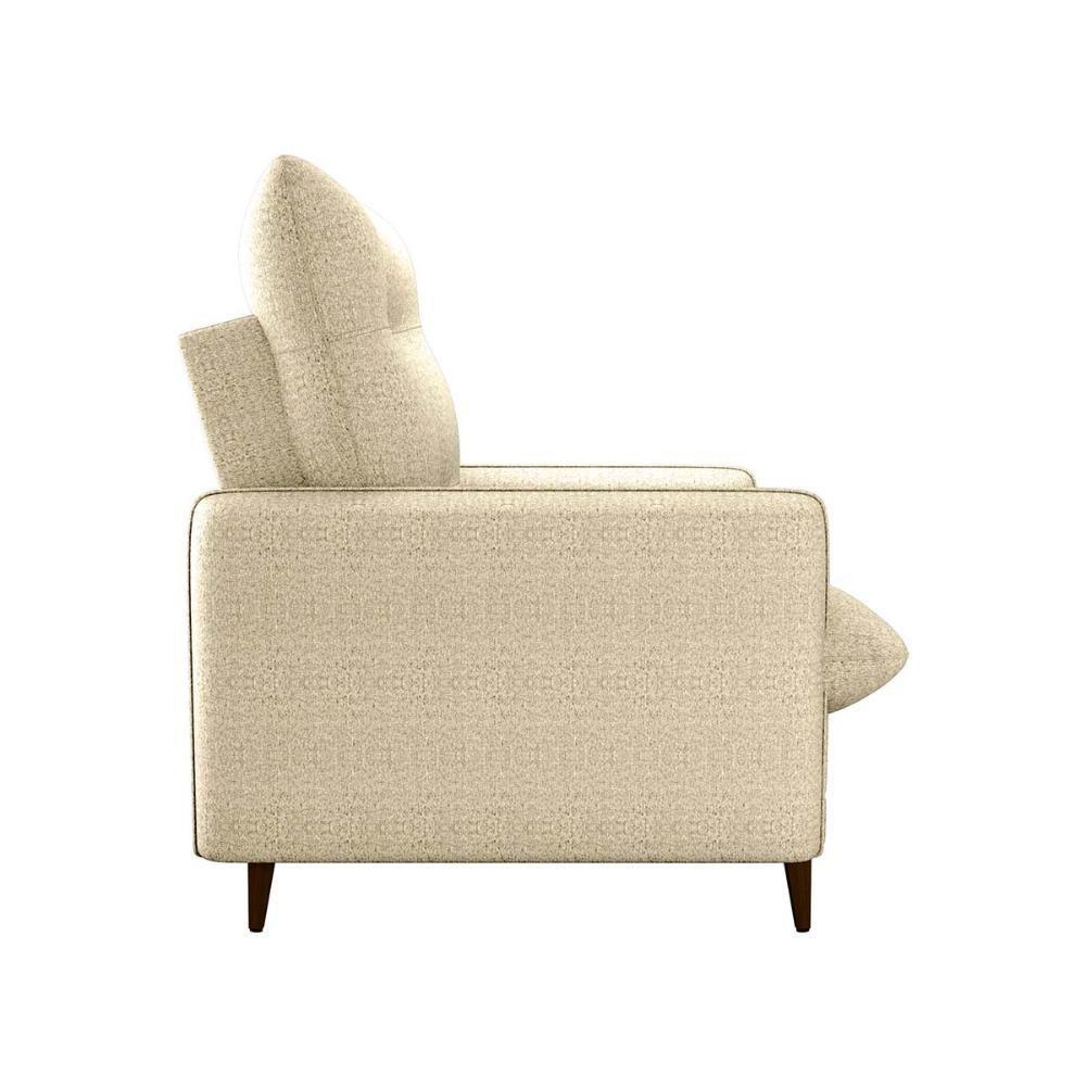 Poltrona De Amamentação Com Puff Montreal Suede Bege Matrix Linho Bege - 7