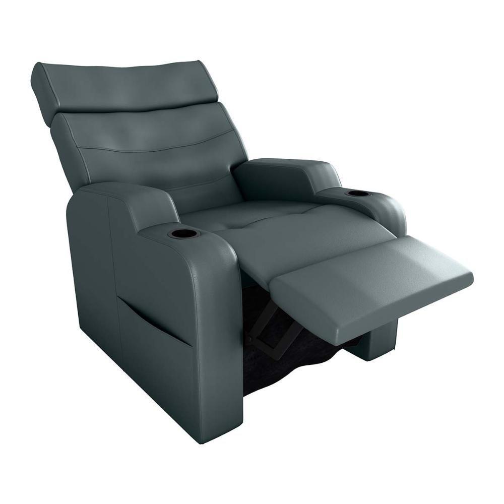 Poltrona Reclinável Do Papaicom Porta Copos Porta Controle Toro Sintetico Cinza Matrix Sintetico Cinza - 5