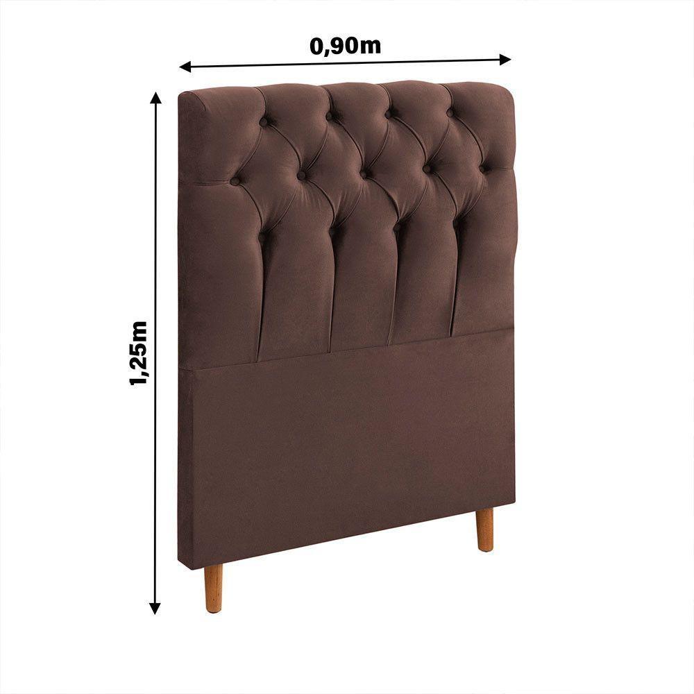 Cabeceira Solteiro Madri Casa Mãe Marrom - 3