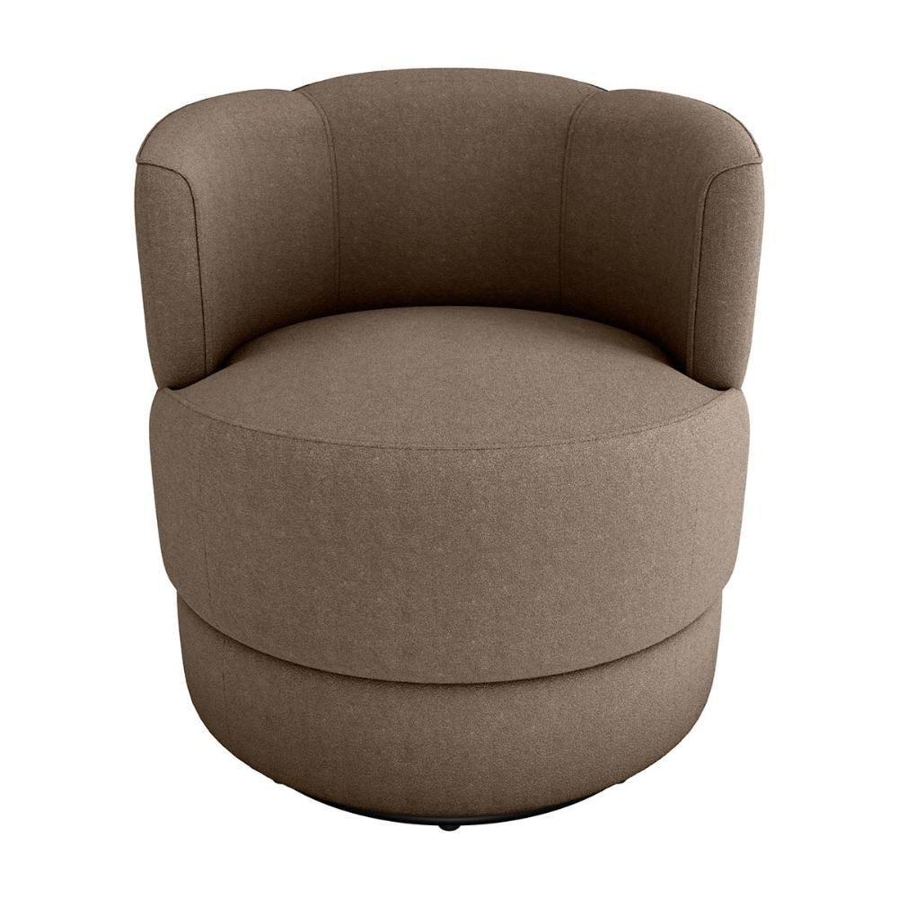 Poltrona Decorativa Giratória Base De Ferro Marselha Boucle Marrom Matrix Boucle Marrom - 2