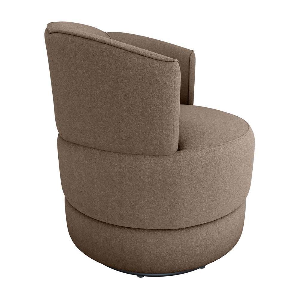 Poltrona Decorativa Giratória Base De Ferro Marselha Boucle Marrom Matrix Boucle Marrom - 3