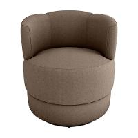 Poltrona Decorativa Giratória Base De Ferro Marselha Boucle Marrom Matrix Boucle Marrom - 2