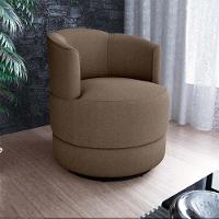 Poltrona Decorativa Giratória Base De Ferro Marselha Boucle Marrom Matrix Boucle Marrom - 4