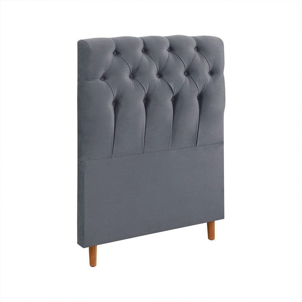 Cabeceira Solteiro Madri Casa Mãe Cinza - 2