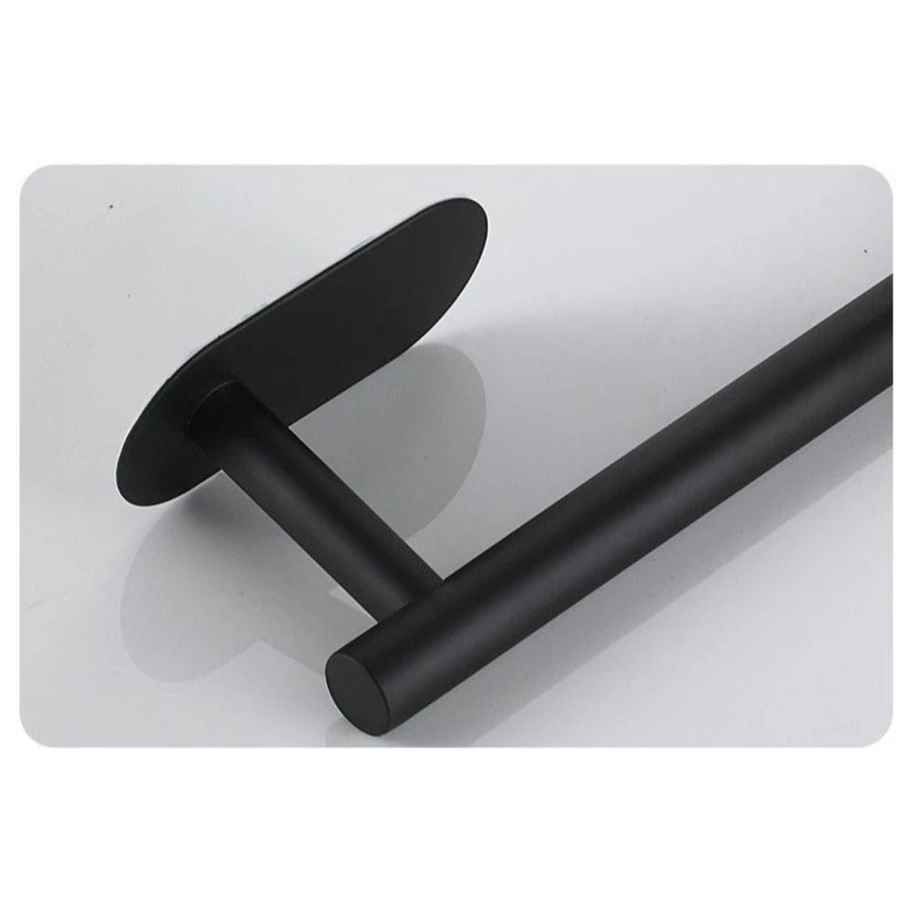 Kit Acessorios Banheiro Aço Inox Autoadesivo 5 Peças Preto - 3