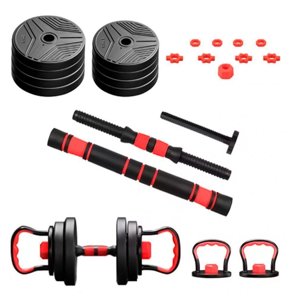 Kit Halteres Anilhas Ajustáveis 15kg Treino Completo 6 Em 1 - 4