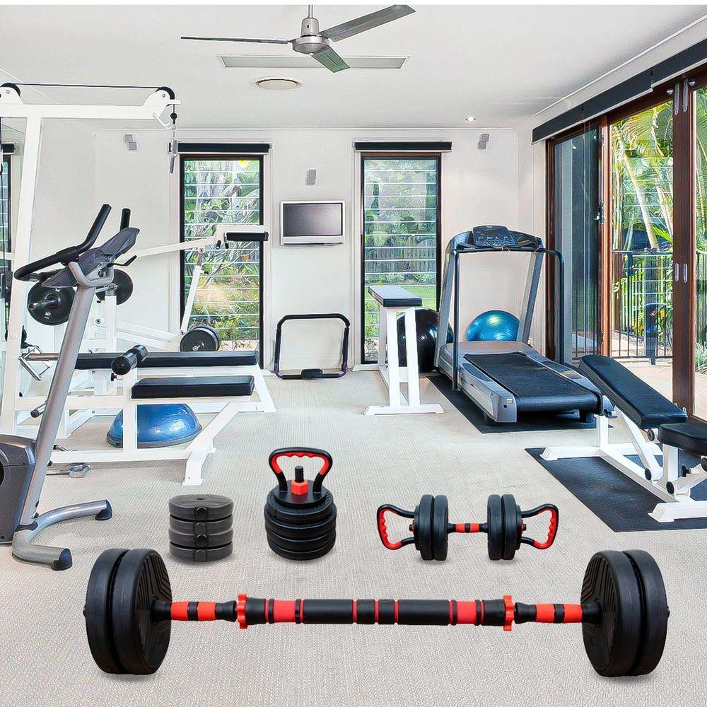 Kit Halteres Anilhas Ajustáveis 15kg Treino Completo 6 Em 1 - 6