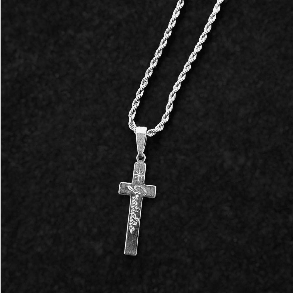 Colar Aço Inox Gratidão Prata - 1