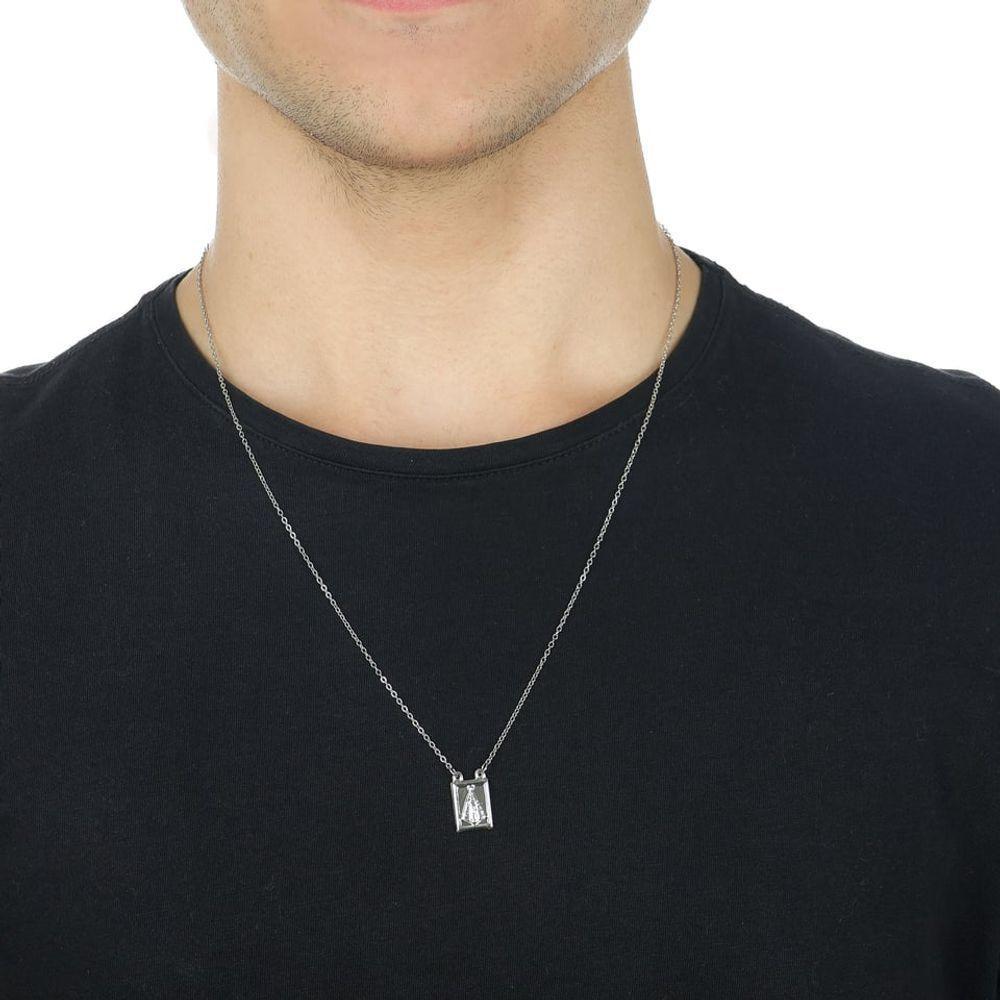 Colar Aço Inox N Sra Aparecida Prata - 3