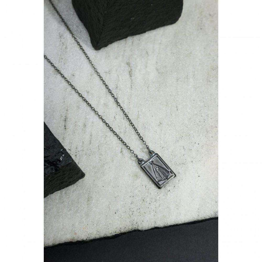 Colar Aço Inox N Sra Aparecida Grafite - 2