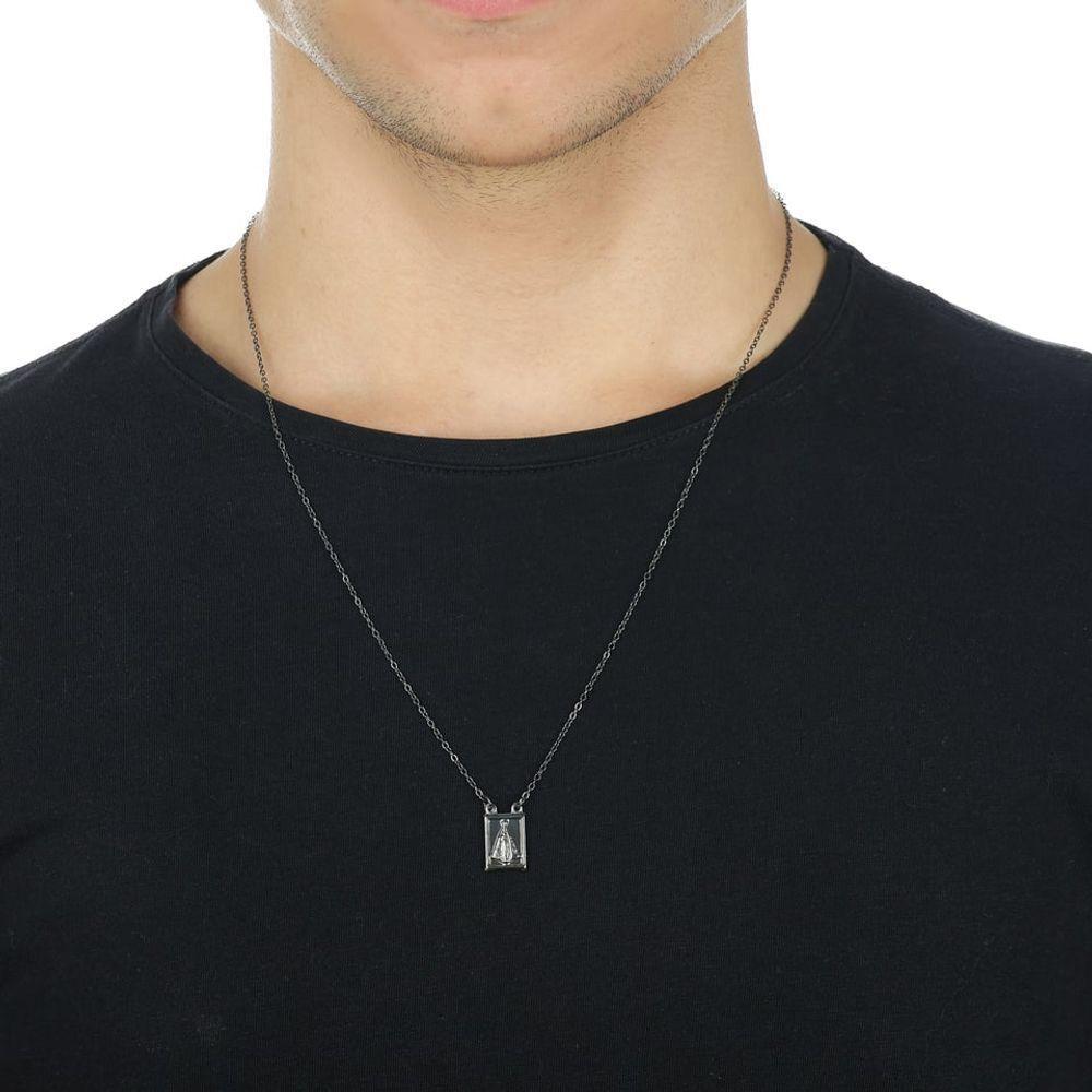 Colar Aço Inox N Sra Aparecida Grafite - 7