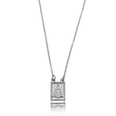 Colar Aço Inox N Sra Aparecida Grafite