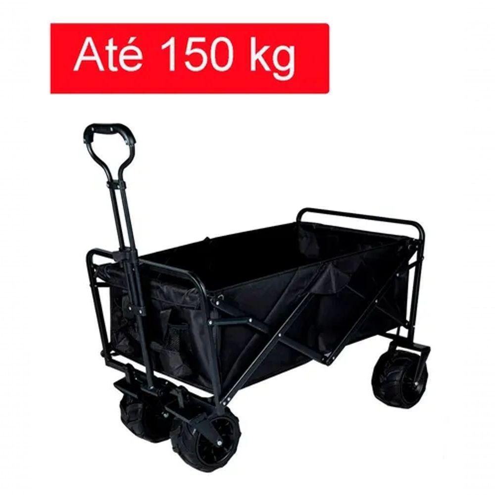 Carrinho De Carga Dobrável Portátil Camping Robusto 150kg - 3