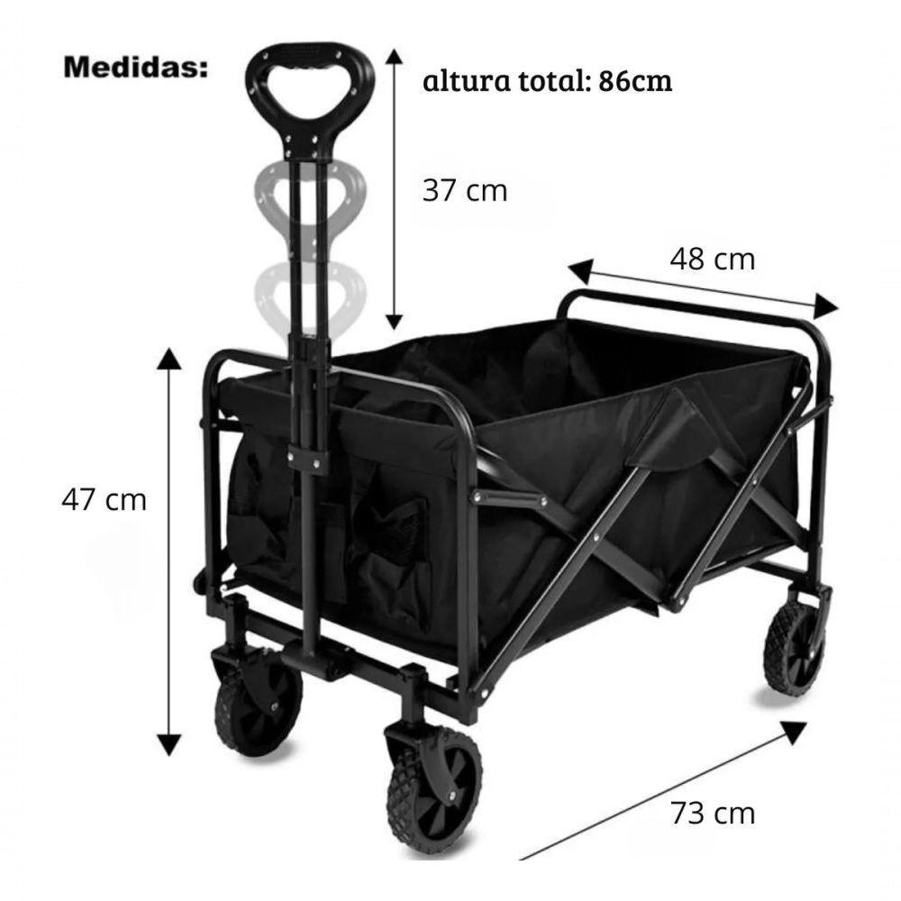 Carrinho De Carga Dobrável Portátil Camping Robusto 150kg - 8