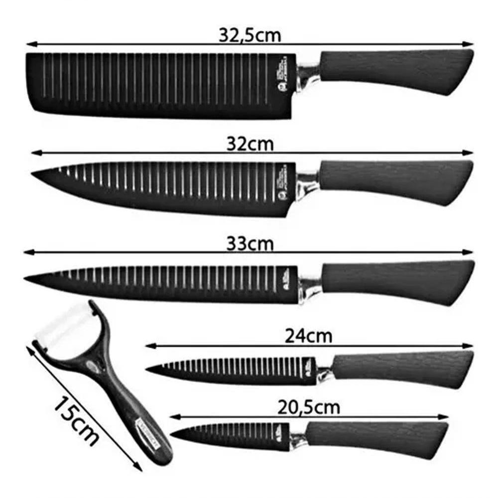 Kit Facas Descascador E Tesoura Aço Inox 6 Peças - 4