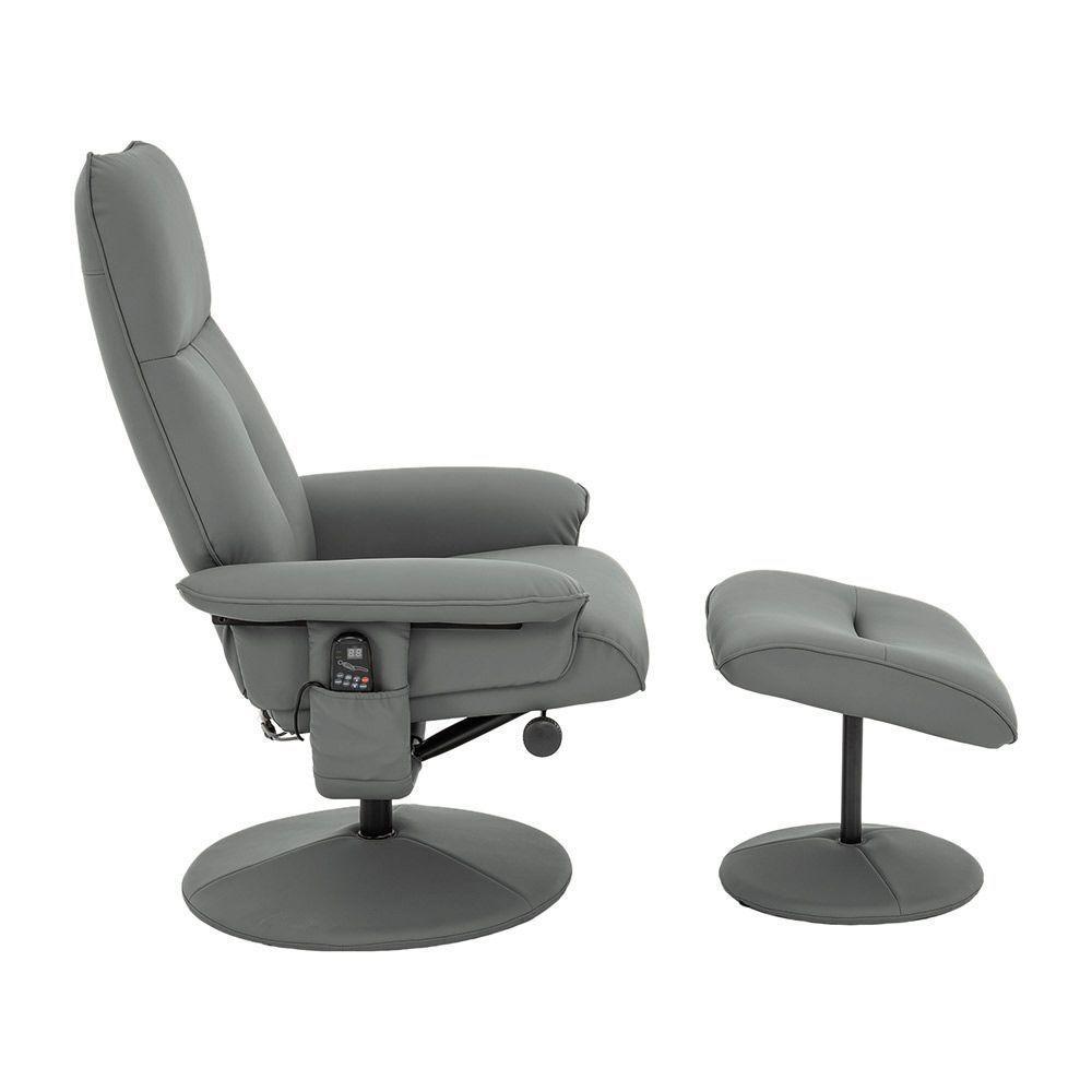 Poltrona Reclinável Elétrica De Massagem Com Apoio De Pés E Giratória Nebraska Pu Fendi G56 - Rivatti - 6