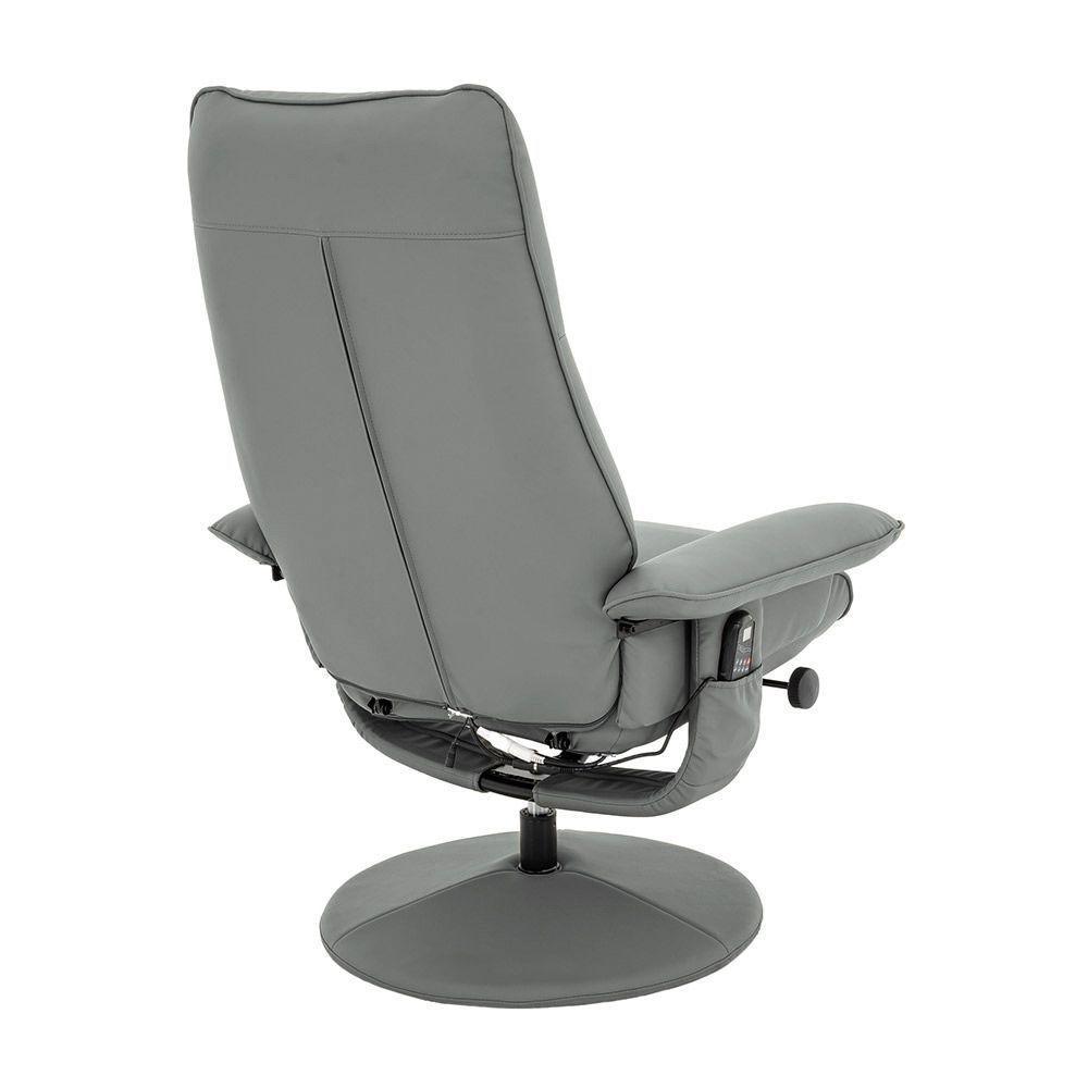 Poltrona Reclinável Elétrica De Massagem Com Apoio De Pés E Giratória Nebraska Pu Fendi G56 - Rivatti - 7