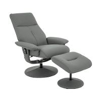 Poltrona Reclinável Elétrica De Massagem Com Apoio De Pés E Giratória Nebraska Pu Fendi G56 - Rivatti - 2