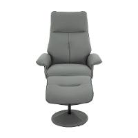 Poltrona Reclinável Elétrica De Massagem Com Apoio De Pés E Giratória Nebraska Pu Fendi G56 - Rivatti - 5