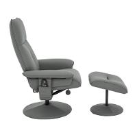 Poltrona Reclinável Elétrica De Massagem Com Apoio De Pés E Giratória Nebraska Pu Fendi G56 - Rivatti - 6