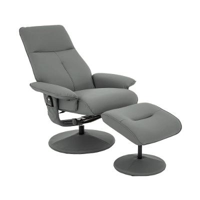 Poltrona Reclinável De Massagem Com Apoio De Pés E Giratória Detroit Pu Fendi G56 - Laura Lar