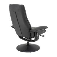 Poltrona Reclinável Elétrica De Massagem Com Apoio De Pés E Giratória Nebraska Pu Preto G56 - Rivatti - 7