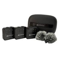 Microfone Lapela Sem Fio Canal Duplo Profissional Estojo Recarregável 100m Alcance - 2