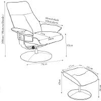 Poltrona Reclinável De Massagem Com Apoio De Pés E Giratória Detroit Pu Caramelo G56 - Laura Lar - 3