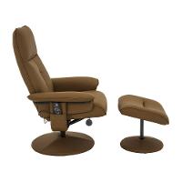 Poltrona Reclinável De Massagem Com Apoio De Pés E Giratória Detroit Pu Caramelo G56 - Laura Lar - 6