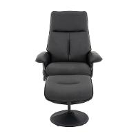 Poltrona Reclinável De Massagem Com Apoio De Pés E Giratória Detroit Pu Preto G56 - Laura Lar - 5