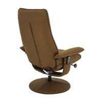 Poltrona Reclinável Elétrica De Massagem Com Apoio De Pés E Giratória Nebraska Pu Caramelo G56 - Rivatti - 7