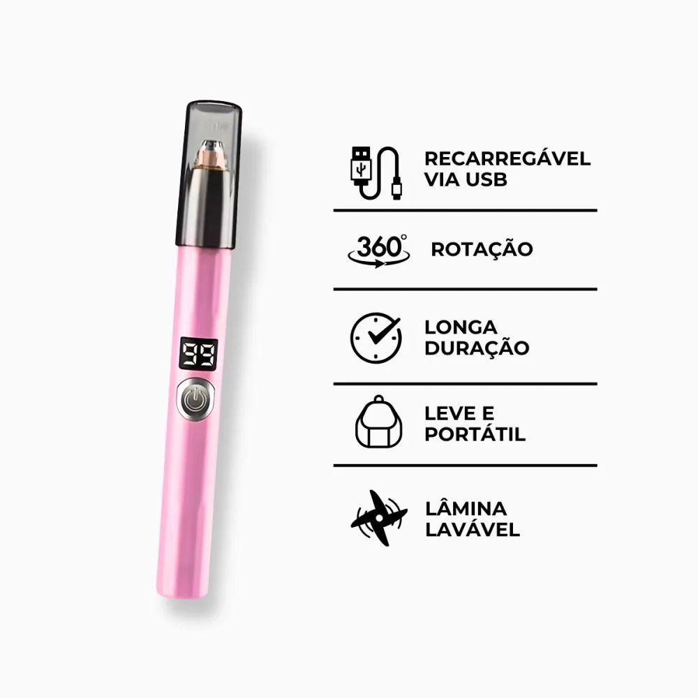 Caneta Depiladora Aparadora Facial Elétrico Portátil - Rosa - 8